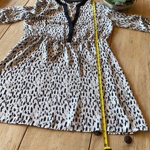 Dress 3/4 sleeve, black white brown